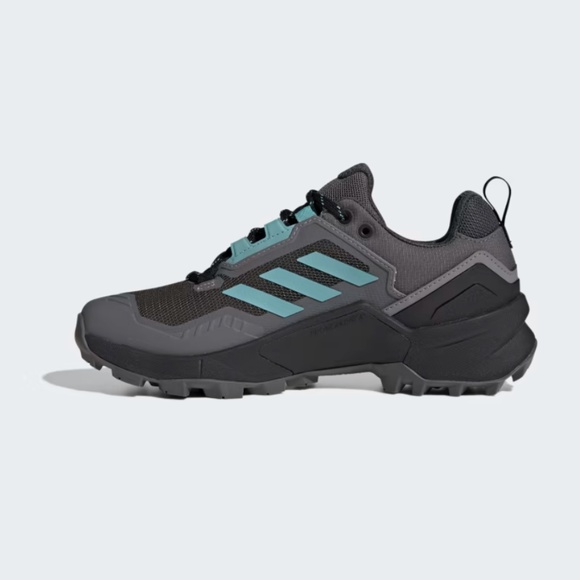 Adidas 2023 Women's TERREX Swift R3 GORE-TEX Grey Blue Waterproof Hiking Shoes - Picture 2 of 9
